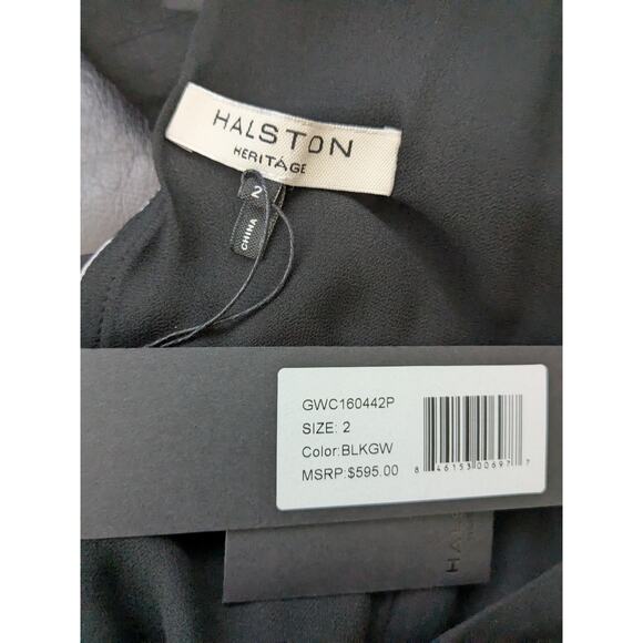 NWT Halston Heritage Sz 2 Asymmetrical Overlay Winged $595 Formal Maxi Dress - Picture 10 of 14